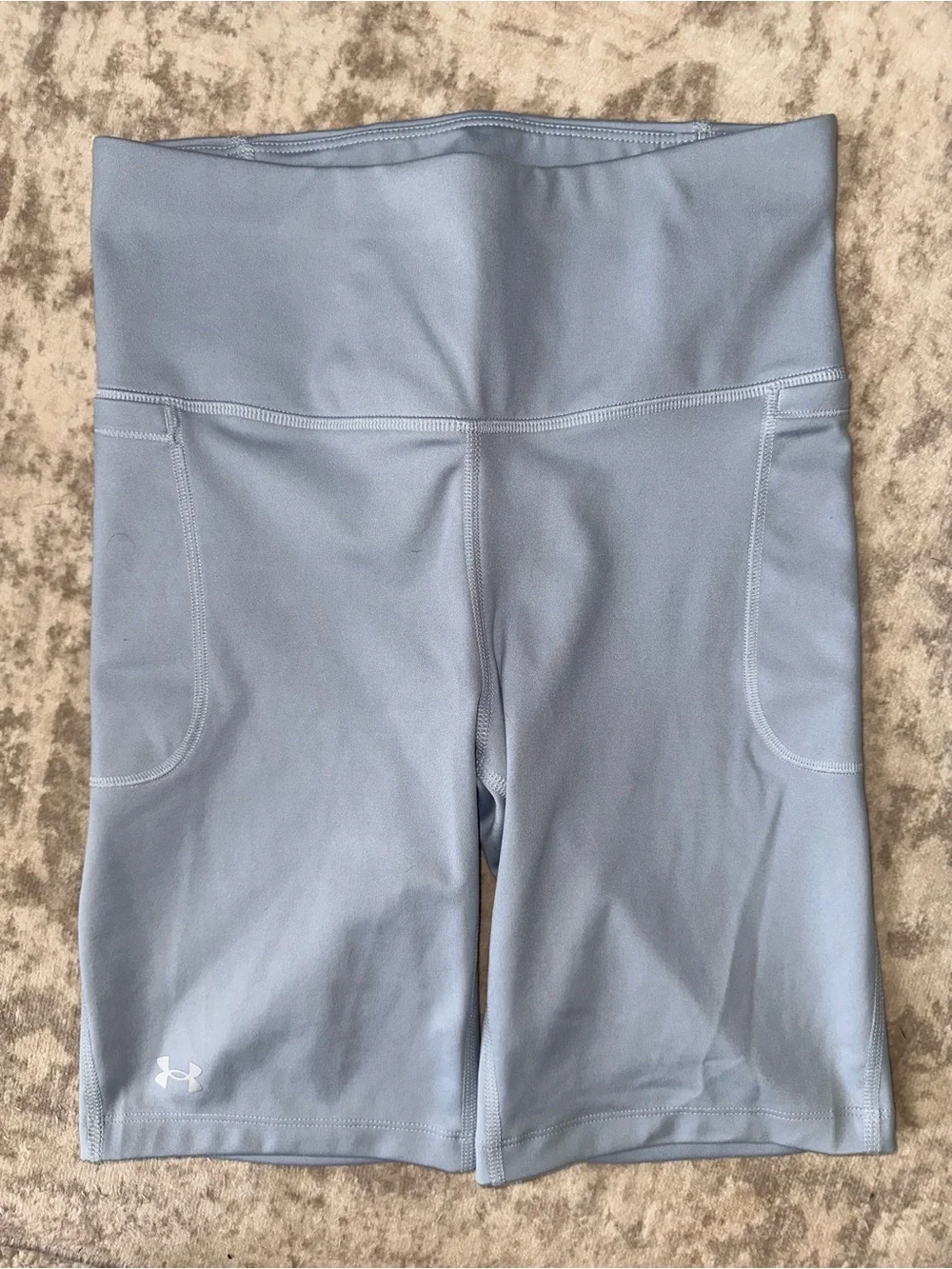 Under Armour Pale Blue Biker Shorts - Picture 2 of 4